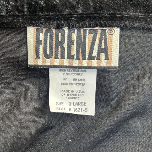 Forenza Womens Black Crushed Velvet Long Sleeve Tunic Top XL Chinese Knot Button - Picture 3 of 7